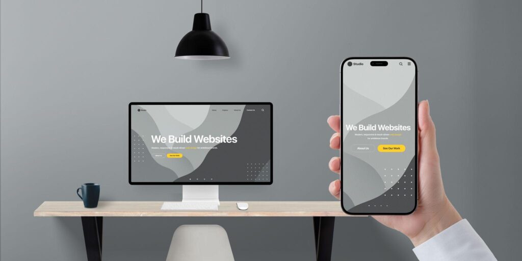Responsive business website design on desktop and mobile screens by a no-code website developer in Ahmedabad