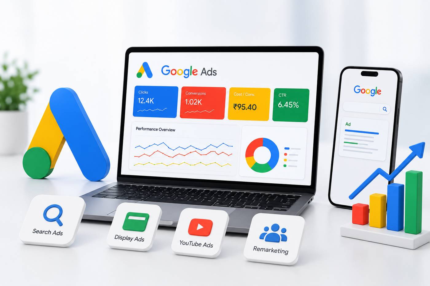 Google Ads Expert Ahmedabad managing PPC campaigns and Google Ads Management Services for lead generation and business growth